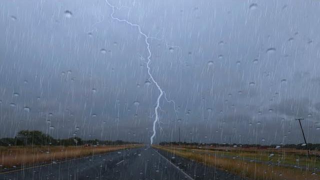 Relaxing highway rain drive during a heavy storm Relaxing highway rain drive during a heavy storm