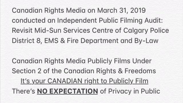 Canadian rights audit: revisit calgary police district 8, ems & fire department and calgary by-law Canadian rights audit: revisit calgary police district 8, ems & fire department and calgary by-law