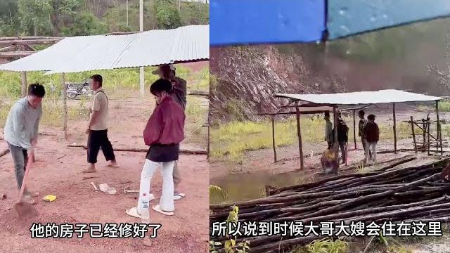小陈的老挝媳妇儿 铁皮工棚刚建设好 突降暴雨 只能停工 小陈的老挝媳妇儿 铁皮工棚刚建设好 突降暴雨 只能停工