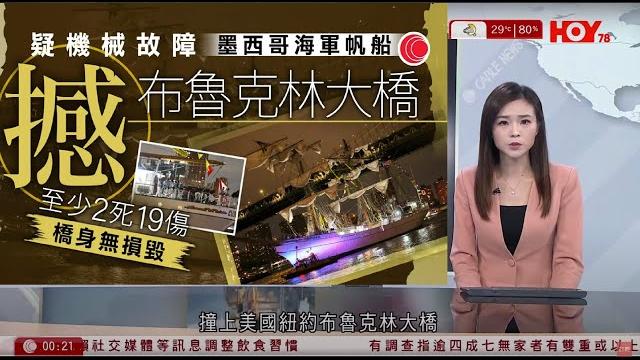 有線新聞 晚間新聞|墨西哥海軍帆船撞紐約布魯克林大橋 增至2死|烏克蘭指控俄羅斯發動開戰逾3年來最大規模無人機攻擊|梵蒂岡舉行良十四教宗就職彌撒|即時新聞|hoy tv news|20250519 有線新聞 晚間新聞|墨西哥海軍帆船撞紐約布魯克林大橋 增至2死|烏克蘭指控俄羅斯發動開戰逾3年來最大規模無人機攻擊|梵蒂岡舉行良十四教宗就職彌撒|即時新聞|hoy tv news|20250519