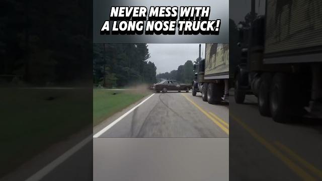 Never cut infront of a semi truck on a 2 lane road. #kenworthw900 #longnosetruck #classic #retro Never cut infront of a semi truck on a 2 lane road. #kenworthw900 #longnosetruck #classic #retro