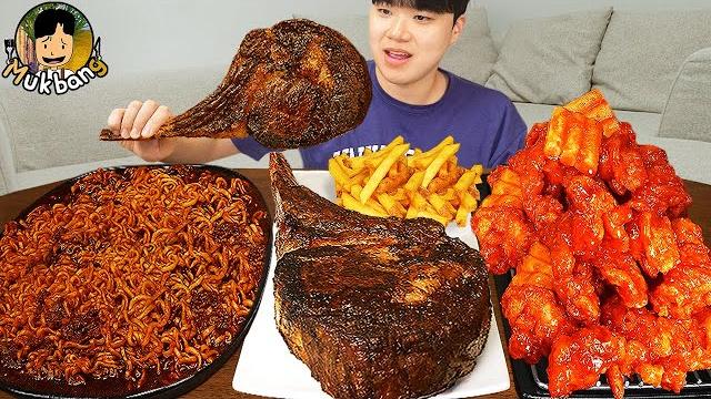 Asmr mukbang | fried chicken, pork cutlet, black bean noodles, kimchi korean food recipe ! eating Asmr mukbang | fried chicken, pork cutlet, black bean noodles, kimchi korean food recipe ! eating