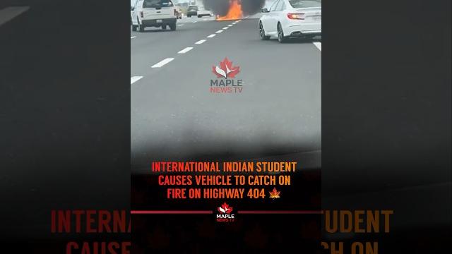 Indian student fries samosas while driving on hwy 404 — car catches fire #toronto #india #fyp #viral Indian student fries samosas while driving on hwy 404 — car catches fire #toronto #india #fyp #viral
