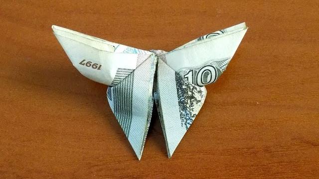Оригами из денег бабочка из купюры moneygami Оригами из денег бабочка из купюры moneygami