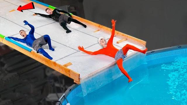 Выжить на скользкой горке челлендж ! Выжить на скользкой горке челлендж !