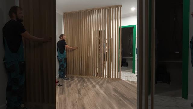 Diy.монтаж поворотной реечной перегородки из 26 реек. шпон дуба, сечение 100/40мм.#diy #сделайсам Diy.монтаж поворотной реечной перегородки из 26 реек. шпон дуба, сечение 100/40мм.#diy #сделайсам