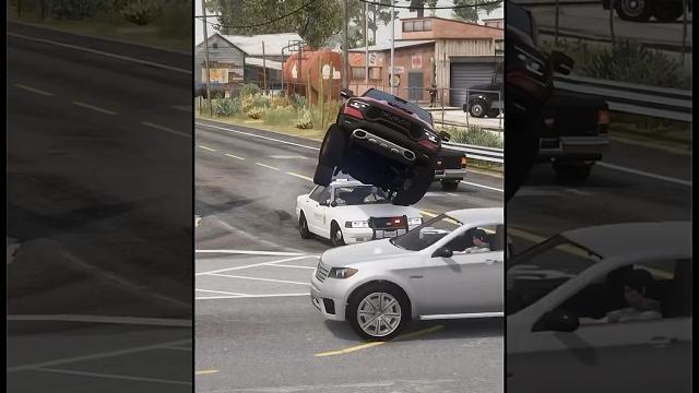 Ram trx launch over top of a cops vehicle!!!!!!! Ram trx launch over top of a cops vehicle!!!!!!!