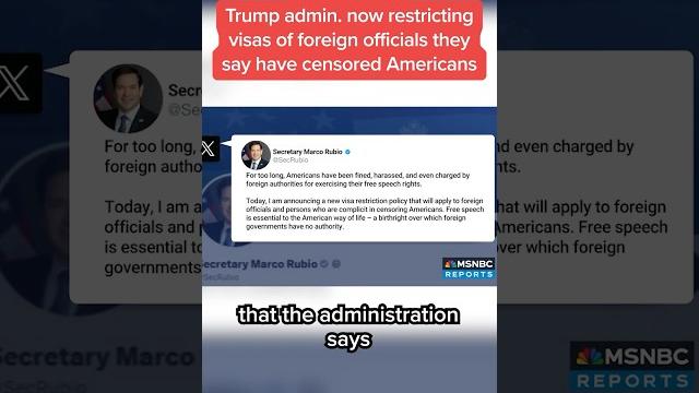 Trump admin. now restricting visas of foreign officials they say have censored americans Trump admin. now restricting visas of foreign officials they say have censored americans