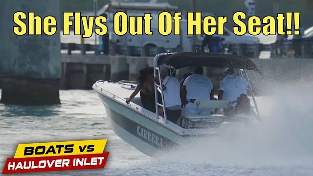 She flys out of her seat!! | boats vs haulover inlet She flys out of her seat!! | boats vs haulover inlet