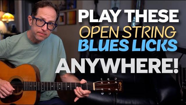 Open string blues licks that you can move and play anywhere on the fretboard - guitar lesson - ml115 Open string blues licks that you can move and play anywhere on the fretboard - guitar lesson - ml115