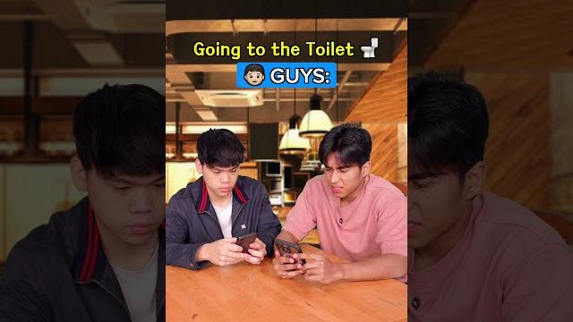 Girls vs guys: going to the toilet #shortsfeed #funny Girls vs guys: going to the toilet #shortsfeed #funny