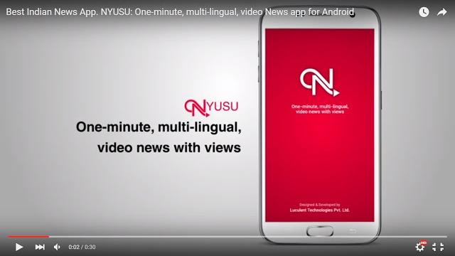 Best indian video news app. nyusu: one-minute, multi-lingual, video news app for android and iphone Best indian video news app. nyusu: one-minute, multi-lingual, video news app for android and iphone