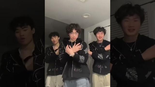Asian trio doing this dance with matching jackets #shorts Asian trio doing this dance with matching jackets #shorts