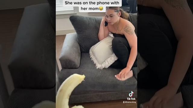 Boyfriends shoves a banana down girlfriend throat #shorts Boyfriends shoves a banana down girlfriend throat #shorts