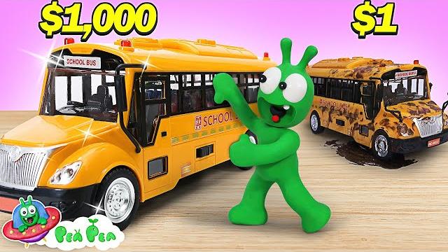 Peapea playing with school bus - video for kids Peapea playing with school bus - video for kids