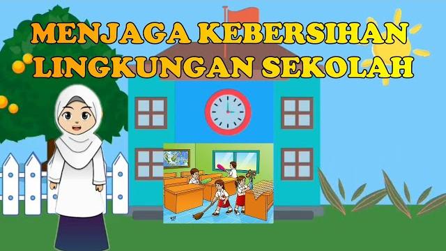 Menjaga kebersihan lingkungan sekolah Menjaga kebersihan lingkungan sekolah