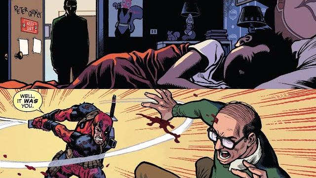 Deadpool loses it, saves a kid from a predator Deadpool loses it, saves a kid from a predator