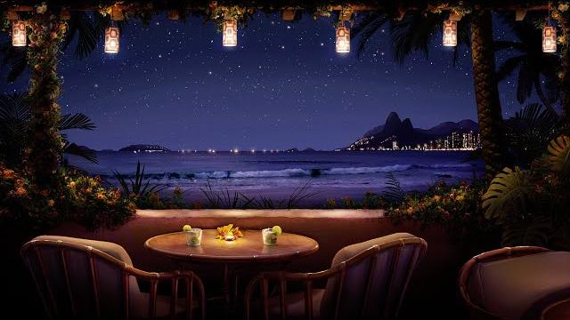 Tropical night bossa nova ambience with relaxing ocean waves & romantic brazilian jazz music Tropical night bossa nova ambience with relaxing ocean waves & romantic brazilian jazz music