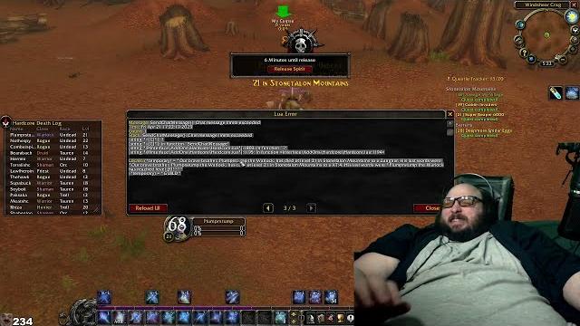 Sreamer poops himself in classic wow Sreamer poops himself in classic wow