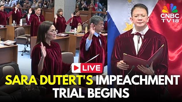 Philippines live: senators sworn in as impeachment judges, opening vp sara duterte's trial | n18g Philippines live: senators sworn in as impeachment judges, opening vp sara duterte's trial | n18g