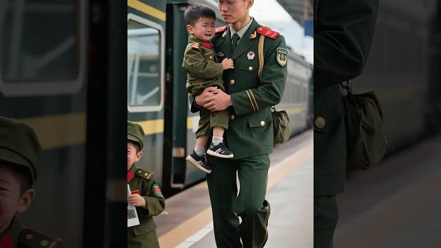 Young soldiers looking for his wife with his two baby crying because enemy killed their mother. #sad Young soldiers looking for his wife with his two baby crying because enemy killed their mother. #sad