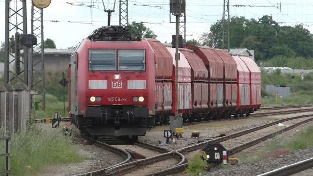 Freight train switching at small station Freight train switching at small station