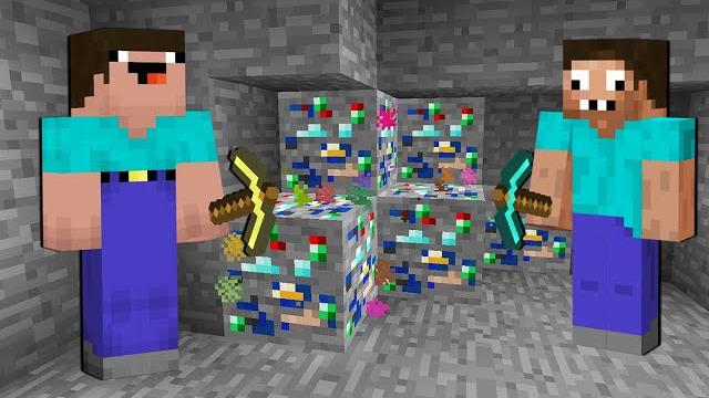 Нуб и про нашли новую руду в майнкрафт ! нубик против троллинг ловушка в minecraft дак плей Нуб и про нашли новую руду в майнкрафт ! нубик против троллинг ловушка в minecraft дак плей