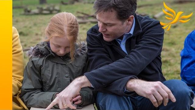 Nick clegg joins botley school's forest class Nick clegg joins botley school's forest class