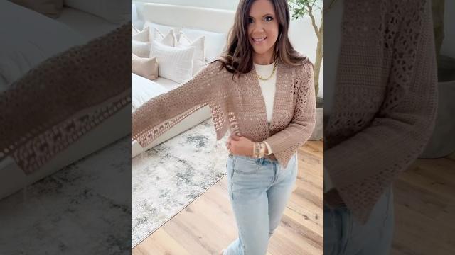 3 panels = 1 cute crochet cardigan / watch how it comes together! #crochetcroptop #crochetcardigan 3 panels = 1 cute crochet cardigan / watch how it comes together! #crochetcroptop #crochetcardigan