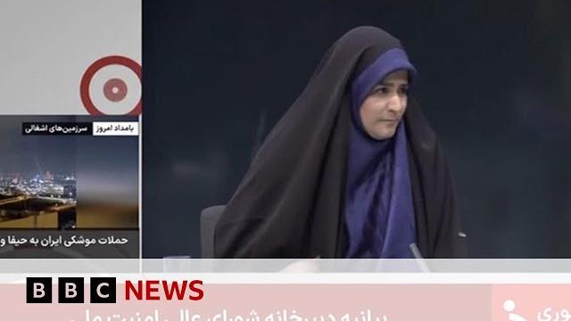 Debris falls in iranian state tv studio during live broadcast as israeli strikes continue | bbc news Debris falls in iranian state tv studio during live broadcast as israeli strikes continue | bbc news