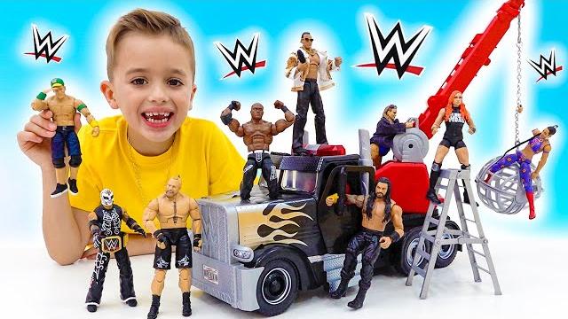 Vlad and niki do sports together with wwe toys and become stronger Vlad and niki do sports together with wwe toys and become stronger