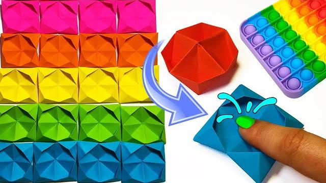 Оригами поп ит из бумаги без клея и скотча i origami paper pop it without glue and tape Оригами поп ит из бумаги без клея и скотча i origami paper pop it without glue and tape
