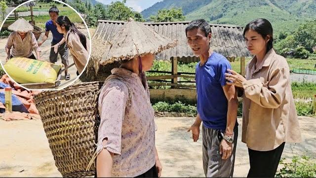 The father told his daughter to go get the bag of rice but the stepmother did not let her The father told his daughter to go get the bag of rice but the stepmother did not let her