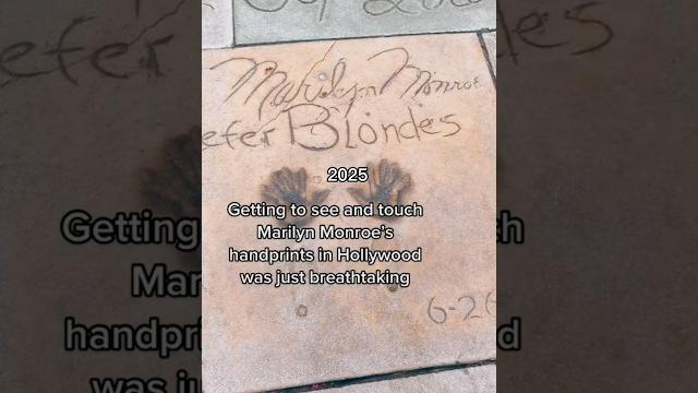 Marilyn’s handprints – 1953 vs 2025 Marilyn’s handprints – 1953 vs 2025