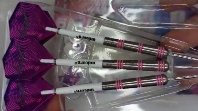 (d dart store) unicorn steel tip darts - 21g autograph pink style 3 tungsten darts #unicorndarts (d dart store) unicorn steel tip darts - 21g autograph pink style 3 tungsten darts #unicorndarts