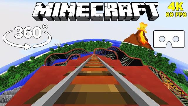 Minecraft 360° vr - volcano roller coaster 4k 60 fps video Minecraft 360° vr - volcano roller coaster 4k 60 fps video