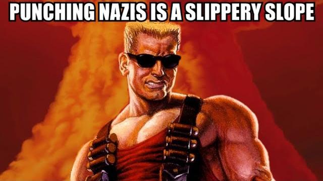 Punching nazis is a slippery slope Punching nazis is a slippery slope