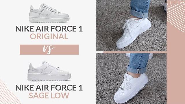 The difference between the nike air force 1 original vs sage low // a side by side comparison The difference between the nike air force 1 original vs sage low // a side by side comparison
