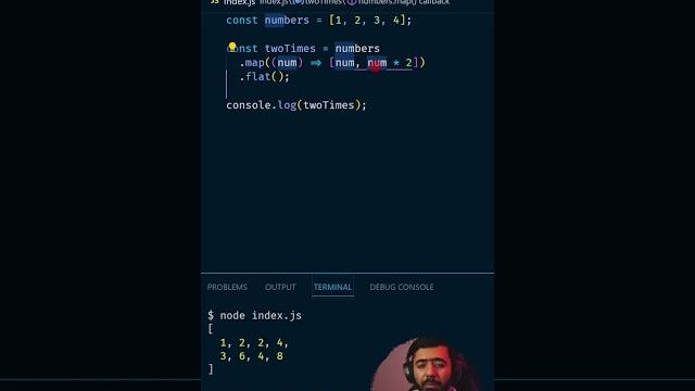 Use the new array.flatmap() method instead of combining the .map() and the .flat() methods. #js Use the new array.flatmap() method instead of combining the .map() and the .flat() methods. #js