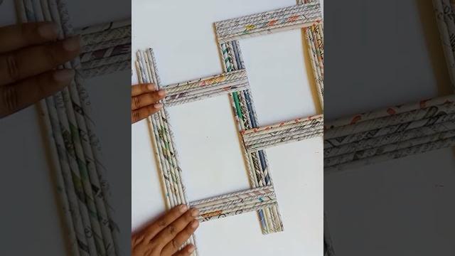 Double photo frame making with newspaper #shorts #photoframe #viralvideo #newspapercraft #diy Double photo frame making with newspaper #shorts #photoframe #viralvideo #newspapercraft #diy