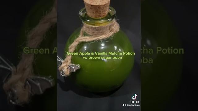 Green apple jolly ranchers, ur fav matcha and brown sugar boba! #mocktail #fall #witchcraft #tft Green apple jolly ranchers, ur fav matcha and brown sugar boba! #mocktail #fall #witchcraft #tft