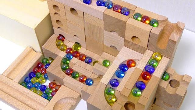 Marble run wooden cuboro mix course summary video Marble run wooden cuboro mix course summary video
