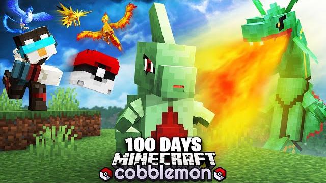 I spent 100 days in cobblemon in minecraft survival! I spent 100 days in cobblemon in minecraft survival!