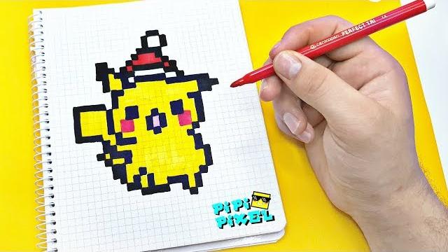Новогодний пикачу покемон детектив пикачу ! рисунки по клеточкам ! pixel art detective pikachu Новогодний пикачу покемон детектив пикачу ! рисунки по клеточкам ! pixel art detective pikachu
