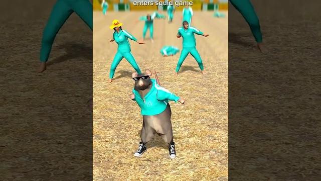 Dancing rat enters squid game #shorts #babyduck #squidgame Dancing rat enters squid game #shorts #babyduck #squidgame