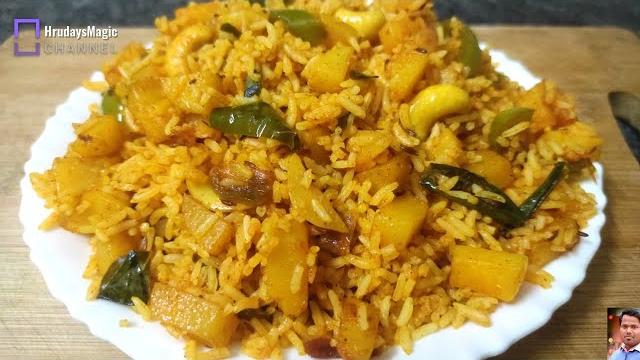 Potato fired rice - indian potato recipes - easy dinner recipes - daily indian vegetable recipes Potato fired rice - indian potato recipes - easy dinner recipes - daily indian vegetable recipes