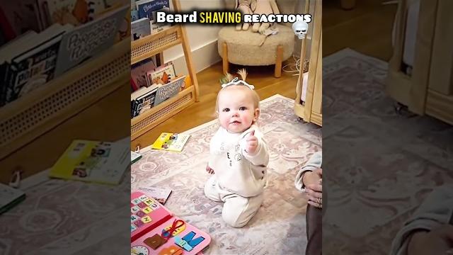 A little girl's reaction to shaving her beard A little girl's reaction to shaving her beard