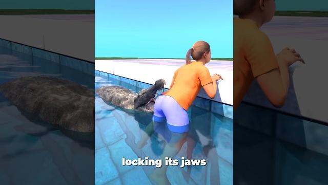 Crocodile attacks girl in swimming pool Crocodile attacks girl in swimming pool