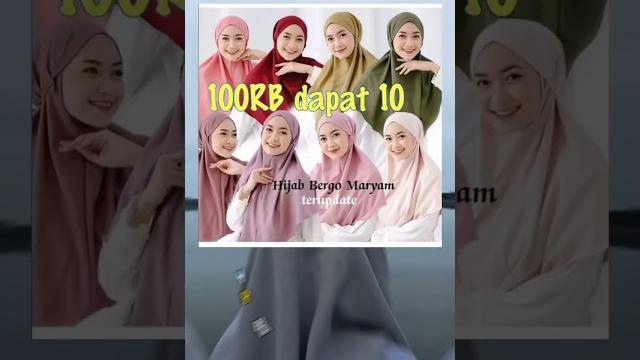 Hijab jilbab bergo 100 ribu = 10 pcs Hijab jilbab bergo 100 ribu = 10 pcs