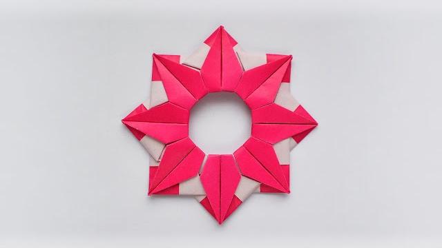 Papier kranz | paper wreath | modular origami | tutorial by colormania (lidiane siqueira ) Papier kranz | paper wreath | modular origami | tutorial by colormania (lidiane siqueira )